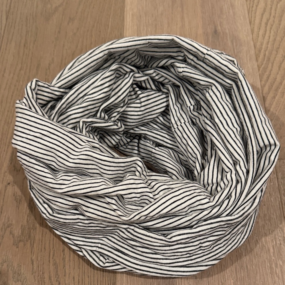 Striped Black and White Infinity Scarf